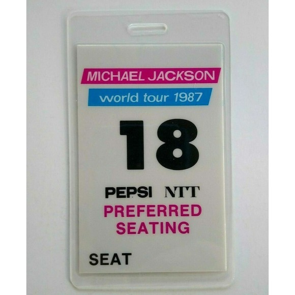 Michael Jackson Preferred Seat #18 Backstage Pass Original Bad 1987 Concert Tour - Picture 1 of 4